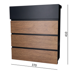 Poštová schránka, A4, pozink, piesková textúra RAL7016