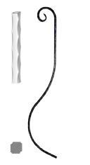 Kovaná výplň zábradlí H 1000xL210mm,12x12mm,válcovaná ocel