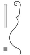 Kovaná výplň zábradlí H 1000xL220mm,12x12mm,hladká ocel