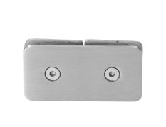 Svorka skla na skleněný dveřní systém, mezi sklo a sklo 180°, 45x45x16 mm, tloušťka skla 8-10 mm, broušená nerez K320 / AISI304