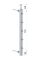 Nerezový sloup na francouzský balkón, boční kotvení, 5 řadový, levý, vrch pevný, (40x40x2 mm), broušená nerez K320 / AISI304