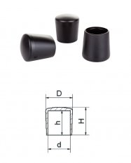 36x32mm, D-32mm,d-24.9mm,H-36mm,h-29.5mm, čierna,Vonkajšia plastová PVC,krytka guľatá