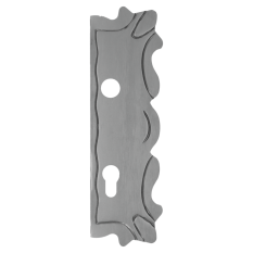 Štít 295x90x4mm s otvory, otvor pro kliku ø 20mm, zdobený, pravý, pro zámek ZM90/40H