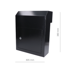 Poštovní schránka (380x305x150mm), tloušťka 1.5mm), Max. formát listu: A4, barva: Prášková černá