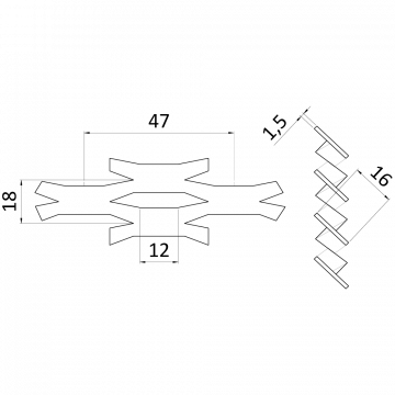 Tahokov Zn, oko: 47x18mm, mostík: 8mm (1500x1000x1,5mm), orientace oka: rozměr oka 47mm je rovnoběžná s rozměrem tabule 1500mm