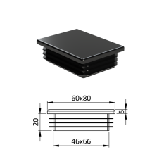 Krytka plastová 60 x 80 mm