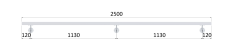 Madlo 40x40mm, L-2500mm, broušená nerez AISI304