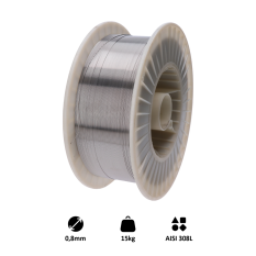 Svařovací drát / AISI 308L (0.8 mm) 15 kg, pro svařování MIG-MAG nerez