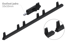 Hřeben nylon - kov 28 x 20 x 1017 mm, max do 700 kg