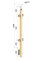Dřevěný sloup, boční kotvení, výplň: sklo, průchozí, vrch nastavitelný (40x40mm), materiál: buk, broušený povrch s nátěrem BORI (bezbarvý)