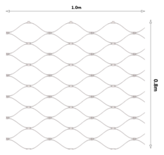 Nerezová lanková síť,  0,8 x 1 m, oko 50 x 50mm, ø2 mm, AISI 316