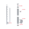 Nerezový sloup, boční kotvení, 6 řadový průchozí, vnitřní, vrch pevný, (ø 42.4x2mm) broušená nerez K320 /AISI304