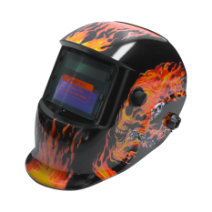 Svářečská helma samostmívací, motiv lebka v plamenech