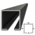 C profil 60 x 60 x 4 x 1000 mm, černý Fe - Délka: 3m