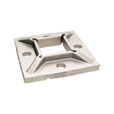 Příruba spodní (100x100 / 2x11 mm), otvor: 40,5x40,5 mm, na profil 40x40 mm, broušená nerez K320 / AISI304