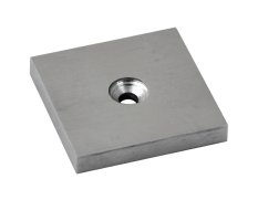 Podložka čtvercová spodní (40x40x6 mm / díra ø 10 / 5 mm), broušená nerez K320 / AISI304