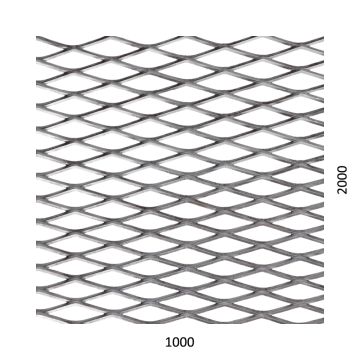 Tahokov Fe kosočtvercová oka: 42x12mm, můstek: 3mm (1000x2000x2mm)