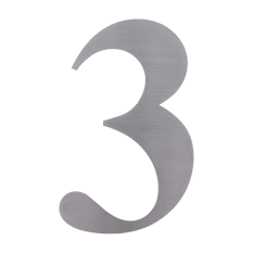 Číslo domovní 3, (156x1.5mm), s 3M páskou, broušená nerez K320/AISI 304