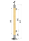 Dřevěný sloup, vrchní kotvení, výplň: sklo, pravý, vrch nastavitelný (40x40mm), materiál: buk, broušený povrch s nátěrem BORI (bezbarvý)