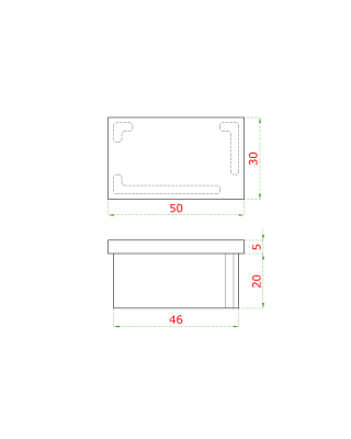Ukončení - zátka na jekl (50x30x2 mm) broušená nerez K320 / AISI304