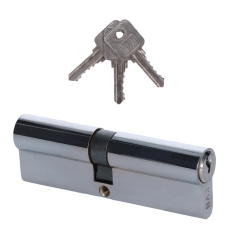 Cylindrická vložka EURO 45/50mm, niklová, 3 klíče, šroub M5x65mm