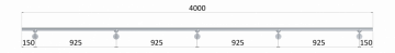 Led madlo 4000mm /broušená nerez K320 /AISI304 (set: 5ks úchyt, madlo ø 42.4mm s ukončením a hliníkový profil na led pás)