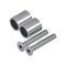 Přechod na vymezení vzdálenosti mezi sloupem (plochý) a kotevní deskou, ø 20x2,0 mm /L:25 mm, vnitřní šroub: M8x50 mm, broušená nerez K320 / AISI304, bal: 2ks