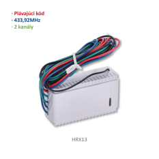 R5113 - Přijímač externí 2-kanálový, plovoucí kód (433,92 MHz), paměť na 300 kódů
