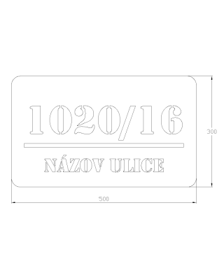 Domovní číslo, vzor 005, broušená nerez AISI 304