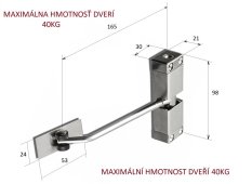 Dveřní pružinový zavírač, kryt z nerezové oceli