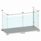 Nerezový sloup, vrchní kotvení, výplň: sklo, levý, vrch pevný (ø42,4x2 mm), broušená nerez K320 / AISI304