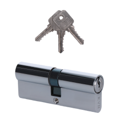 Cylindrická vložka EURO 40/40mm, niklová, 3 klíče, šroub M5x65mm