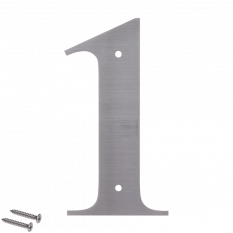 Číslo domové 1, (156x1.5mm), s dierami, brúsená nerez K320 / AISI 304