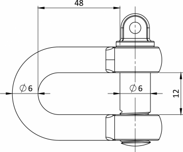 S-hák symetrický, d=6mm, art.8160, A4/AISI316 - Max zatížení: 350 kg