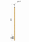 Dřevěný sloup, boční kotvení, bez výplně, vrch pevný (ø42 mm), materiál: buk, broušený povrch s nátěrem BORI (bezbarvý)