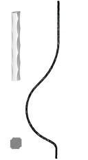 Kovaná výplň zábradlí H 1000xL 210mm,12x12mm,válcovaná ocel