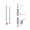 Nerezový sloup, boční kotvení, 4 řadový průchodný, vnitřní, vrch pevný (ø 42,4x2 mm), broušená nerez K320 / AISI304