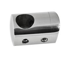 Držák tyče ø 12 mm (koncový-pravý) na trubku ø 42,4 mm (30x22 mm), leštěná nerez /AISI304