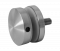 Svorka bodová na sklo 8-16 mm plochá (ø 50 mm / M10), broušená nerez K320 / AISI304, balení obsahuje gumičky na sklo