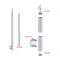 Nerezový sloup, boční kotvení, bez výplně, vrch nastavitelný (ø 42,4x2 mm), broušená nerez K320 / AISI304