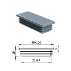Krytka plastová 40 x 100 mm