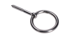 Nerezový šroub s kruhem, závit do dřeva, AISI316, 80mm
