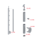 Nerezový sloup, boční kotvení, 4 řadový průchodný, vnitřní, vrch nastavitelný (ø 42,4x2 mm), leštěná nerez / AISI304