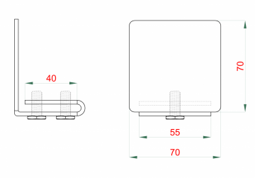 Pozinkovaná záslepka pro C-profil 70x70x4 mm samonosné brány