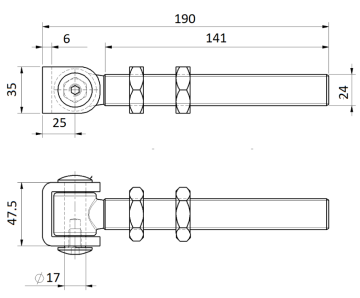 Combi Arialdo navařovací pant M24, otevíratelný 90°, nastavitelný 1D s kontramaticí, částečně pozinkovaný