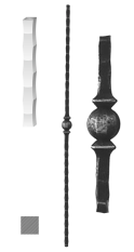 Kovaná výplň zábradlí H 1000 mm, 12X12 mm