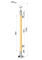 Dřevěný sloup, vrchní kotvení, výplň: sklo, pravý, vrch pevný (ø 42mm), materiál: buk, broušený povrch s nátěrem BORI (bezbarvý)