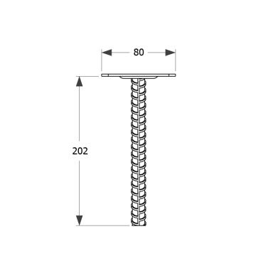 Pätka stĺpika s podstavcom 80x202mm, 3mm pozink, počet děr o průměru 12mm-4ks, počet otvorov 6/4mm-4ks