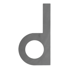 Domovní písmeno d, 120x80mm hladké, bez povrchové úpravy