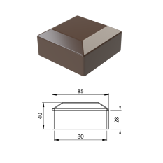 Vonkajšia krytka 80 x 80 mm, plastová PE